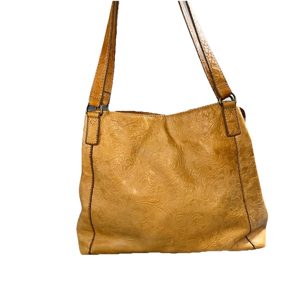 Steven By Steve Madden Mustard Yellow Embossed Leather Shoulder Bag